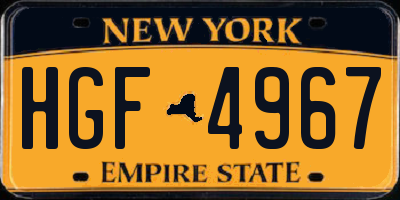 NY license plate HGF4967