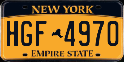 NY license plate HGF4970