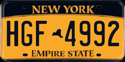 NY license plate HGF4992