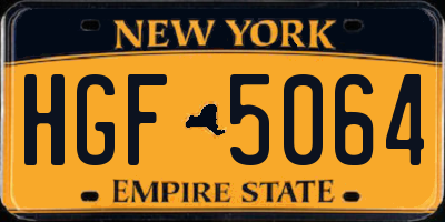 NY license plate HGF5064