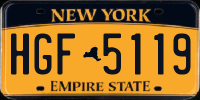 NY license plate HGF5119