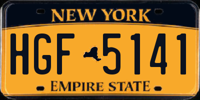 NY license plate HGF5141