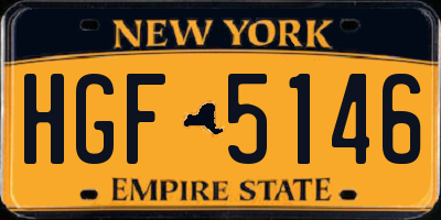 NY license plate HGF5146