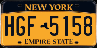 NY license plate HGF5158