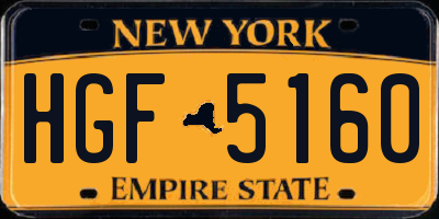 NY license plate HGF5160
