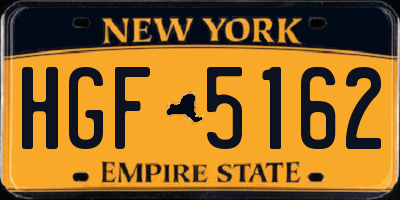 NY license plate HGF5162