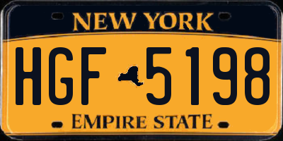 NY license plate HGF5198