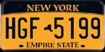 NY license plate HGF5199