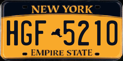 NY license plate HGF5210