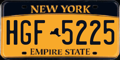 NY license plate HGF5225