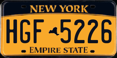 NY license plate HGF5226