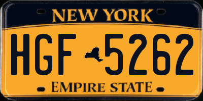 NY license plate HGF5262