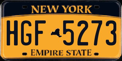 NY license plate HGF5273