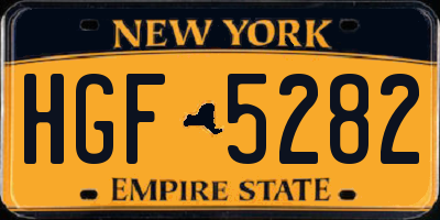 NY license plate HGF5282