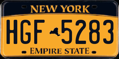 NY license plate HGF5283