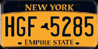 NY license plate HGF5285