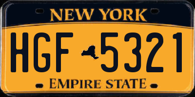 NY license plate HGF5321