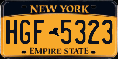 NY license plate HGF5323