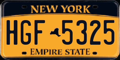 NY license plate HGF5325