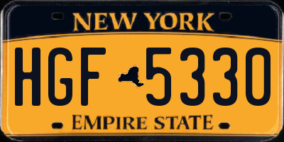 NY license plate HGF5330