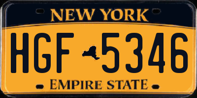 NY license plate HGF5346
