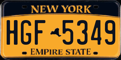 NY license plate HGF5349