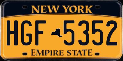 NY license plate HGF5352