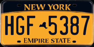 NY license plate HGF5387