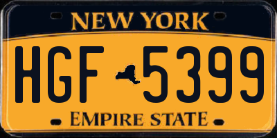 NY license plate HGF5399