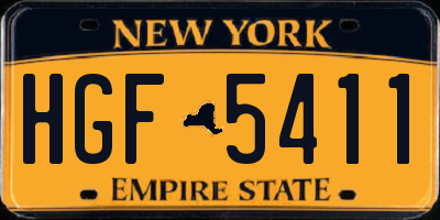NY license plate HGF5411