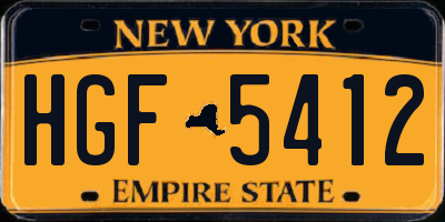 NY license plate HGF5412