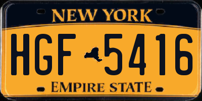 NY license plate HGF5416