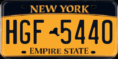 NY license plate HGF5440