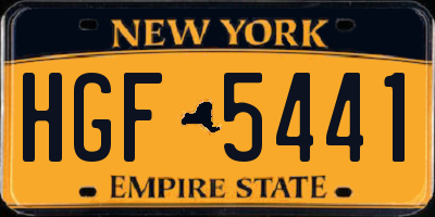 NY license plate HGF5441
