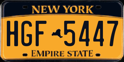 NY license plate HGF5447