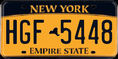 NY license plate HGF5448