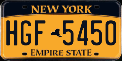 NY license plate HGF5450
