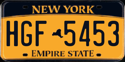 NY license plate HGF5453