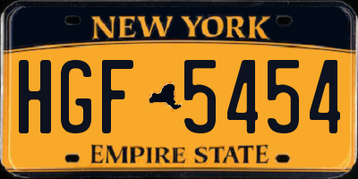NY license plate HGF5454