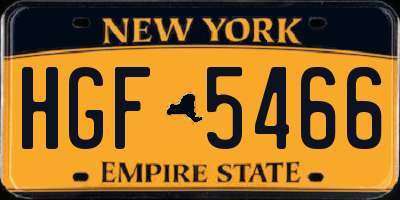 NY license plate HGF5466