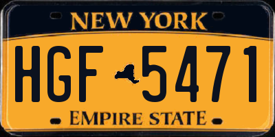 NY license plate HGF5471
