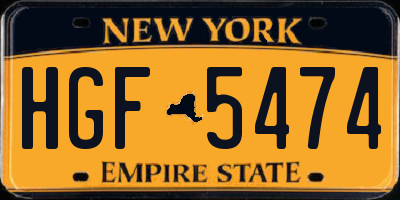 NY license plate HGF5474