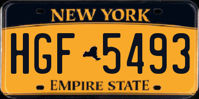NY license plate HGF5493