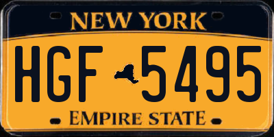 NY license plate HGF5495