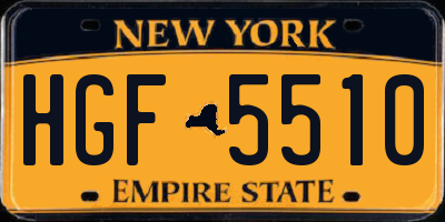 NY license plate HGF5510