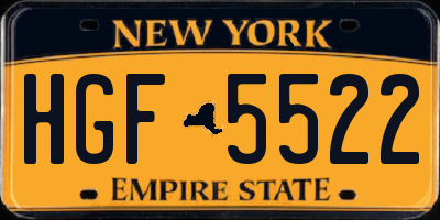 NY license plate HGF5522