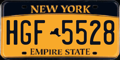 NY license plate HGF5528