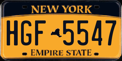 NY license plate HGF5547