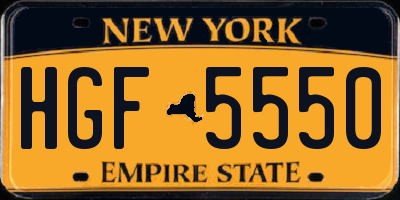NY license plate HGF5550