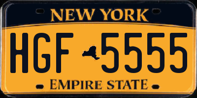 NY license plate HGF5555